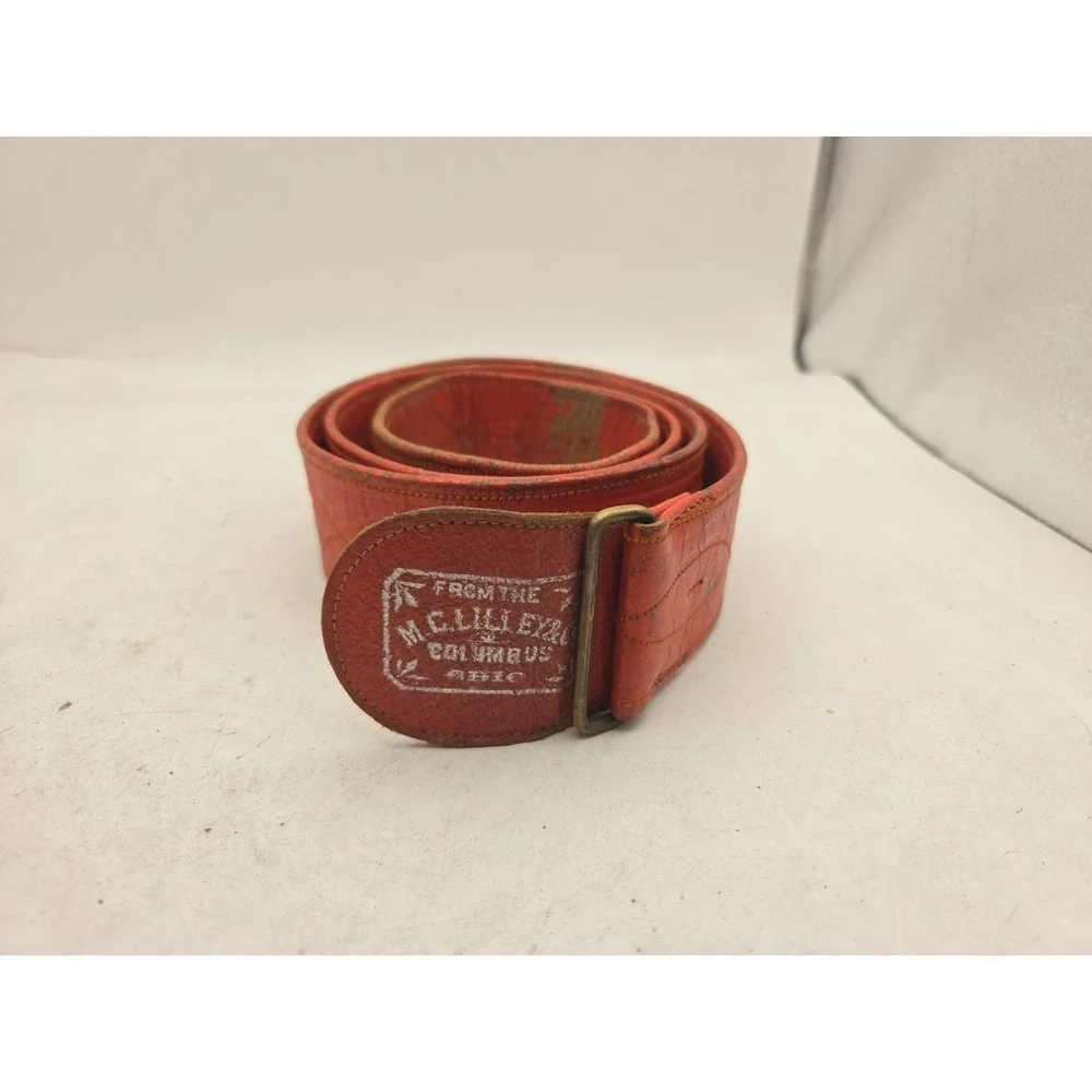 The M.C. Lilley CO Templar Masonic Belt Red NO Buckles or Chains Red Leather